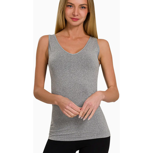 The Perfect Stretchy Tank-Grey