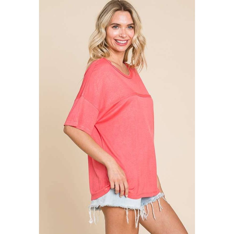 Cool Coral Boxy Top