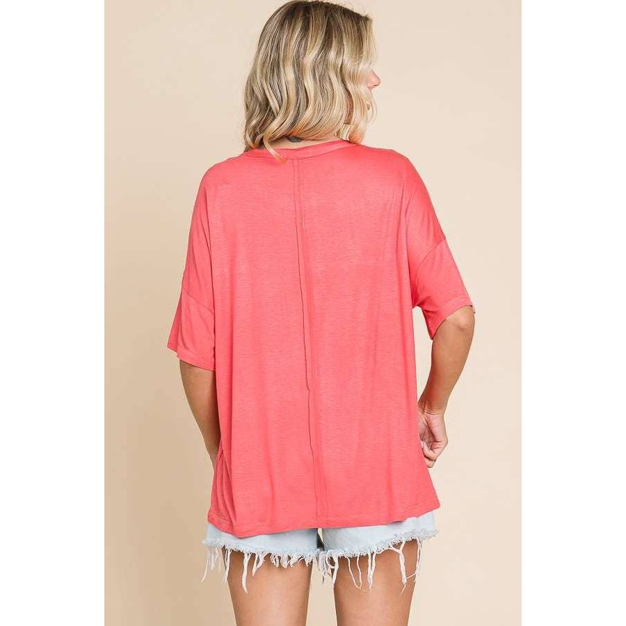 Cool Coral Boxy Top