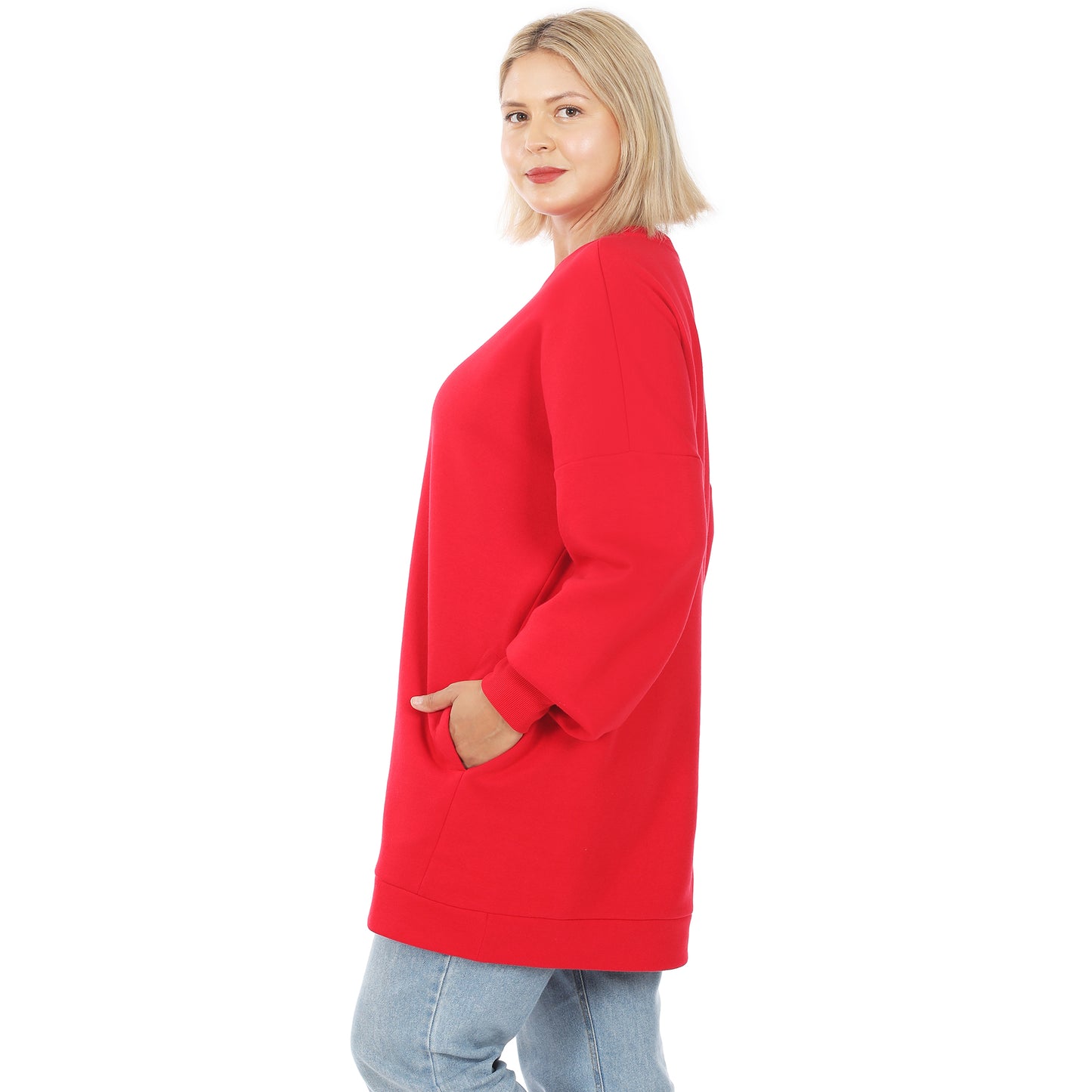 Oversized Sweatshirt-Red