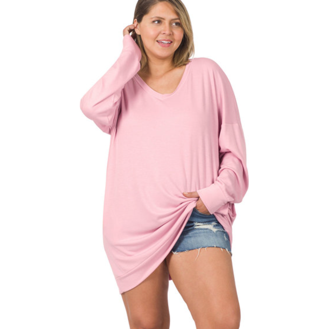 Long Sweatshirt - Dusty Pink