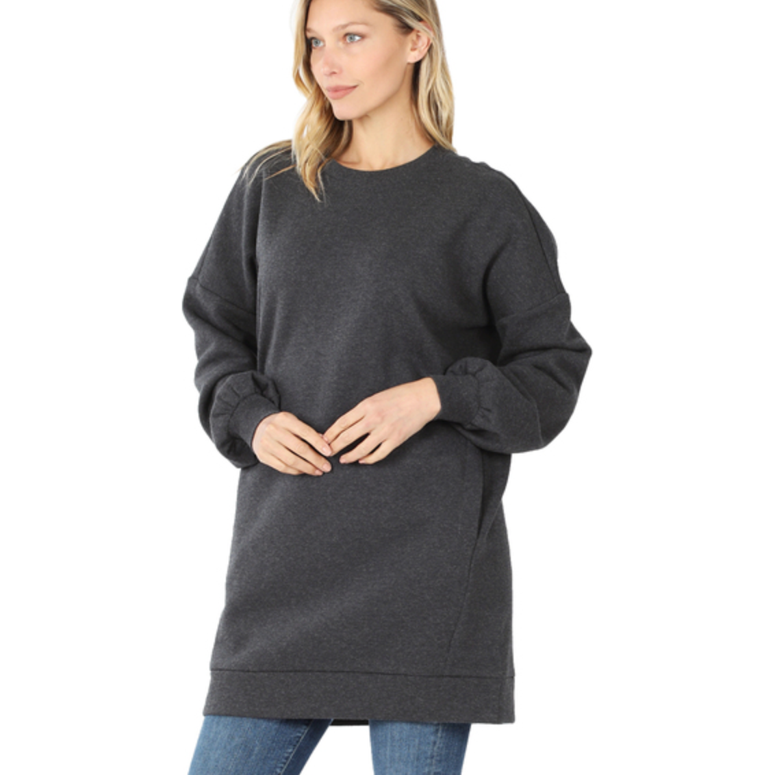 Oversized Sweatshirt-Charcoal
