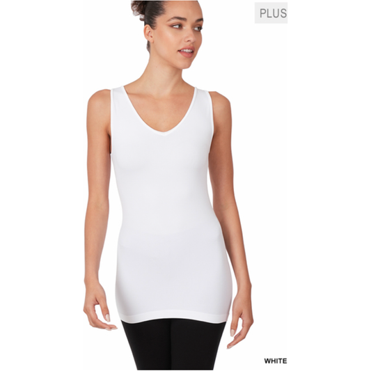 The Perfect Stretchy Tank-White Racerback
