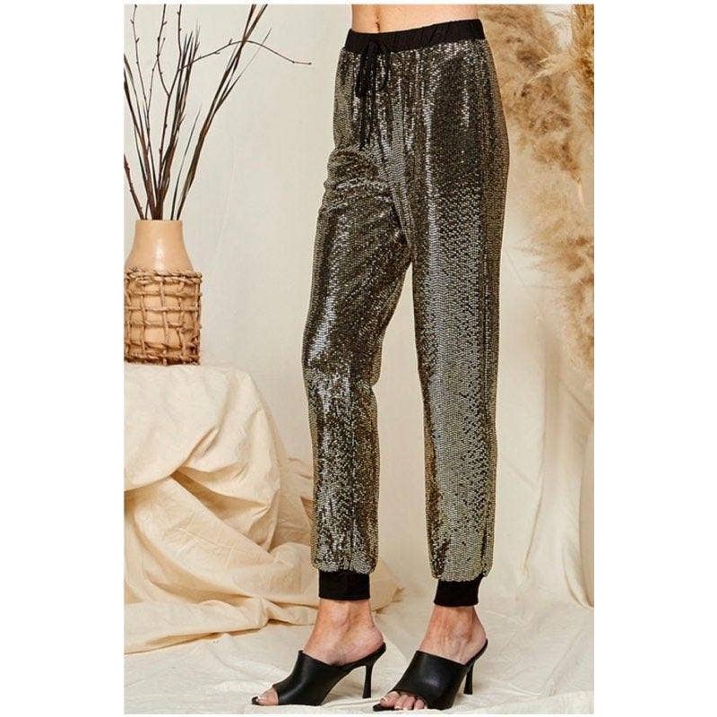Sequin Joggers - Plus Size - Stretchy.